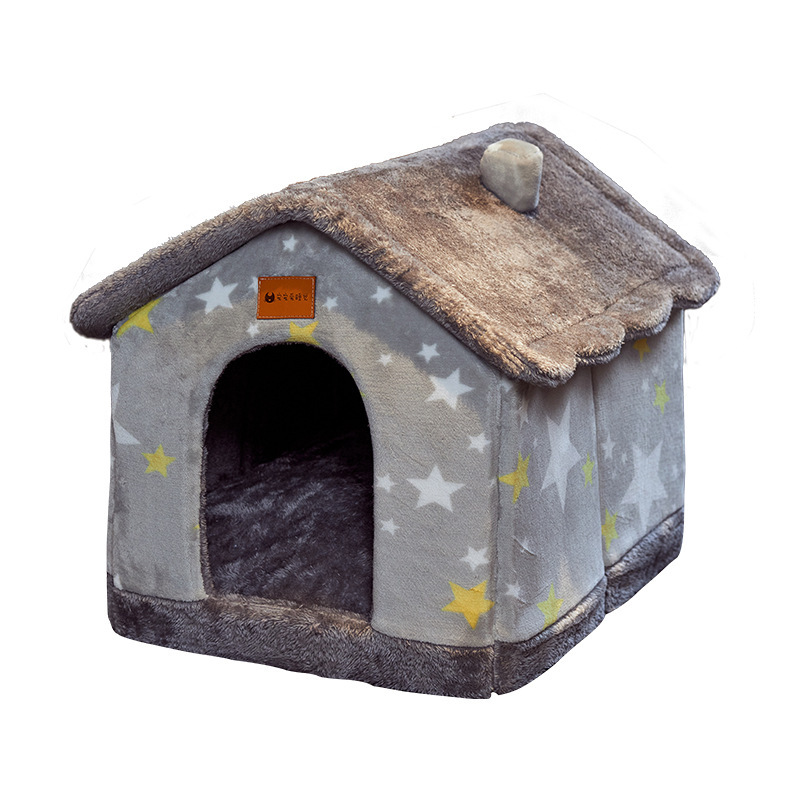 Foldable Dog House & Cat Bed – Enclosed Winter Pet Villa, Removable Warm Cave Sofa, Cozy Sleep Kennel for Dogs & Cats - Image 3