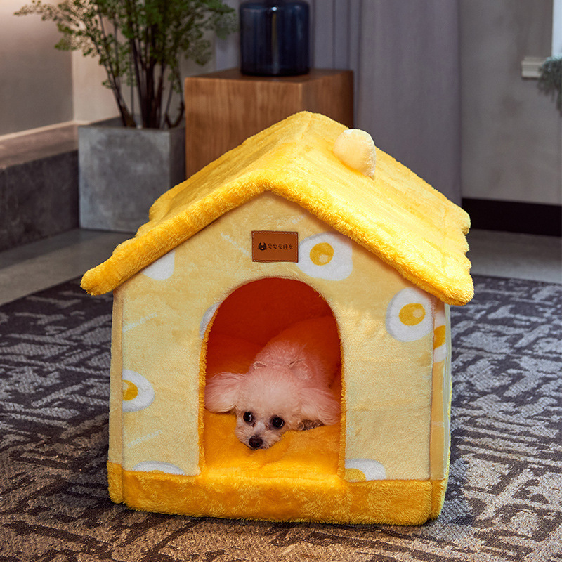 Foldable Dog House & Cat Bed – Enclosed Winter Pet Villa, Removable Warm Cave Sofa, Cozy Sleep Kennel for Dogs & Cats - Image 2