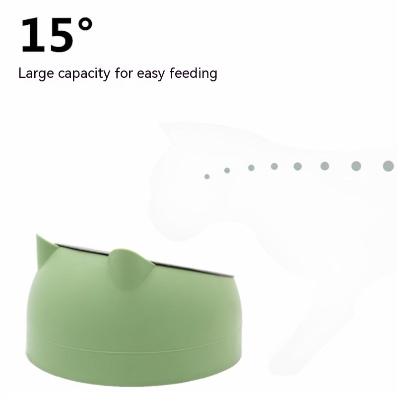 Stainless Steel Pet Bowl Double Bowl Cervical Protection Oblique Mouth Hot Pet Food Basin Supplies - Image 9