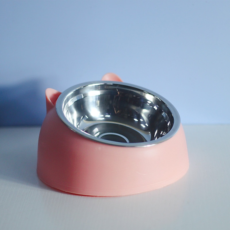 Stainless Steel Pet Bowl Double Bowl Cervical Protection Oblique Mouth Hot Pet Food Basin Supplies - Image 5
