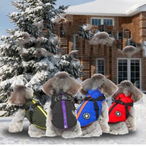 Warm Dog Jacket with Chest Strap – Cotton-Padded Winter Coat for Small & Medium Dogs